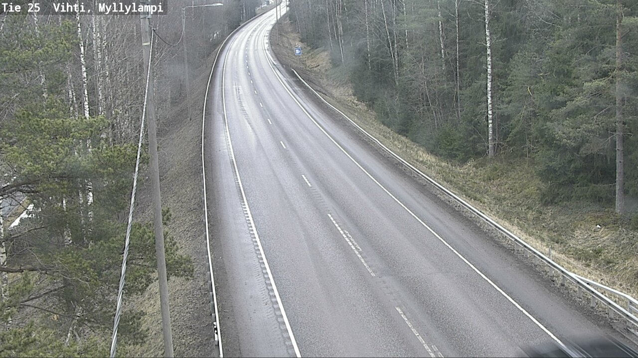 Weather Camera Image Väg 25 Lojo Myllylampi, Lohja, Uusimaa