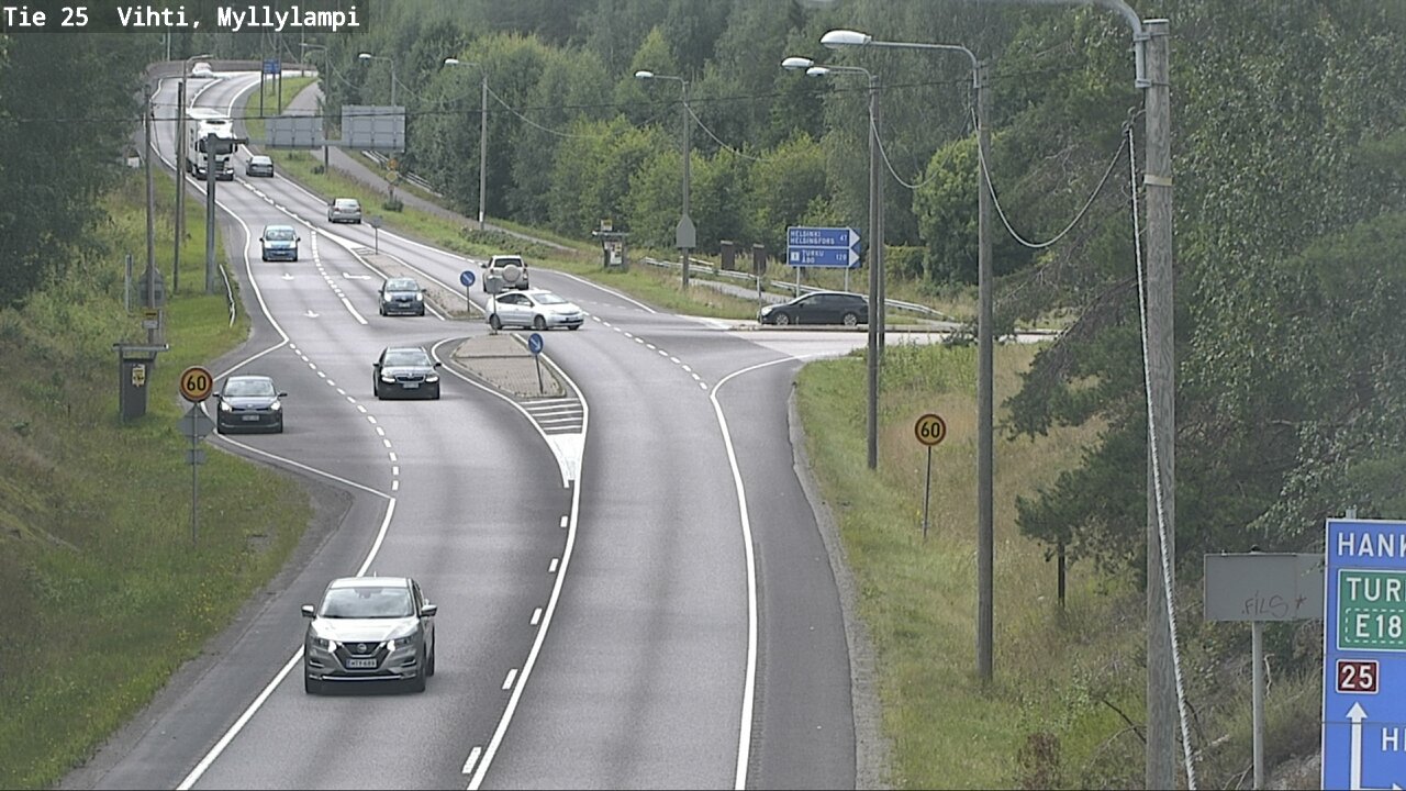 Weather Camera Image Väg 25 Lojo Myllylampi, Lohja, Uusimaa