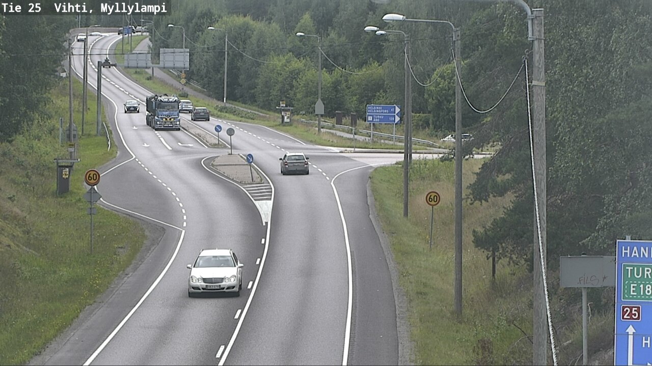 Weather Camera Image Väg 25 Lojo Myllylampi, Lohja, Uusimaa