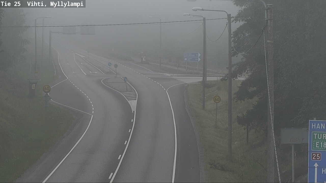 Weather Camera Image Väg 25 Lojo Myllylampi, Lohja, Uusimaa