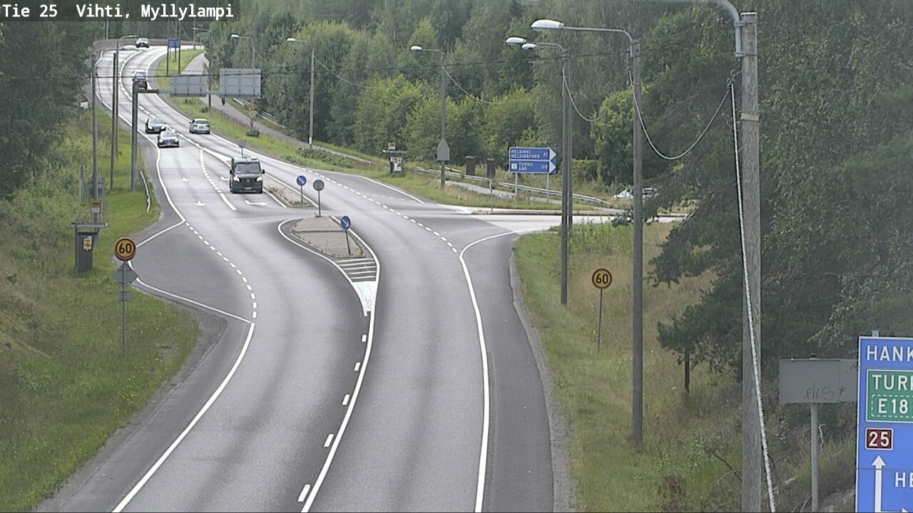 Weather Camera Image Väg 25 Lojo Myllylampi, Lohja, Uusimaa