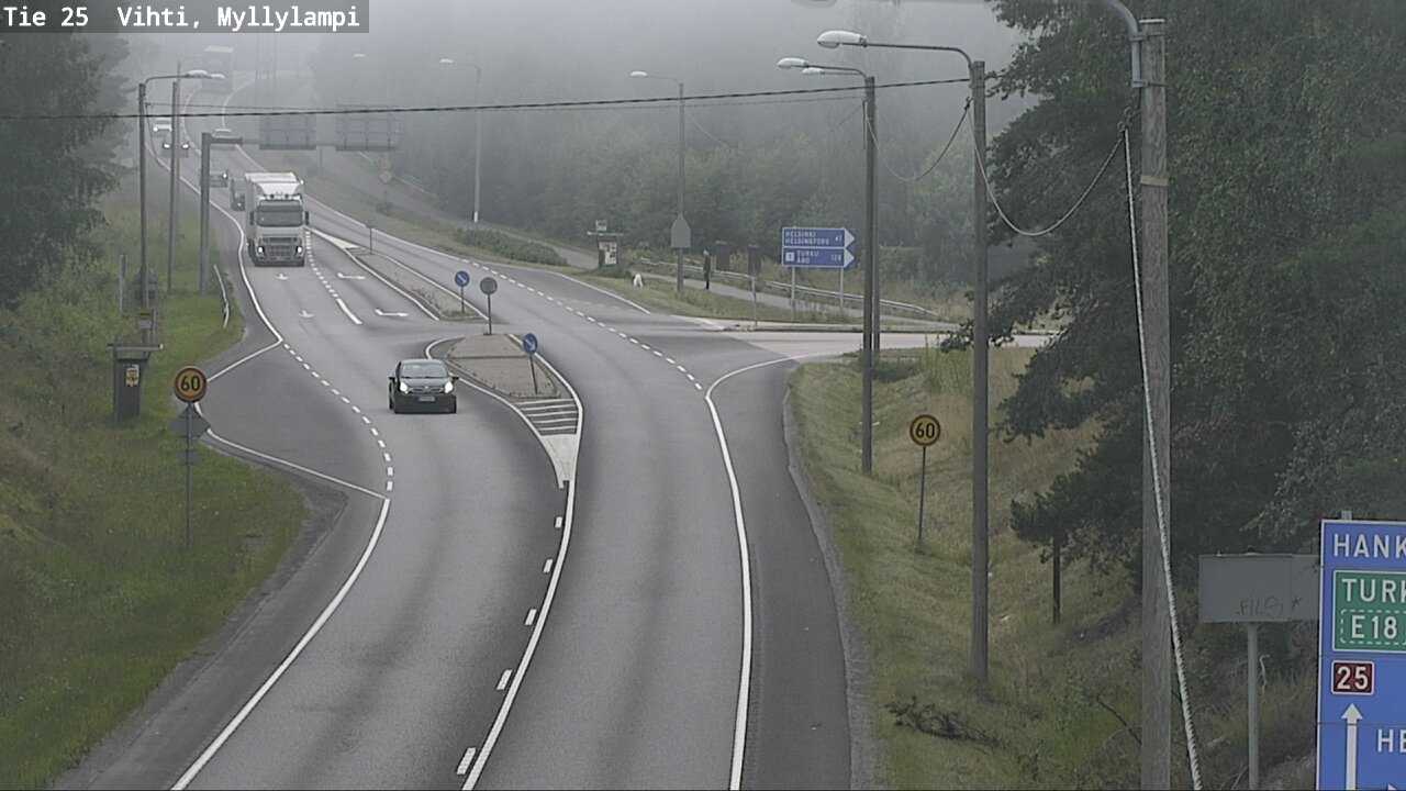 Weather Camera Image Väg 25 Lojo Myllylampi, Lohja, Uusimaa