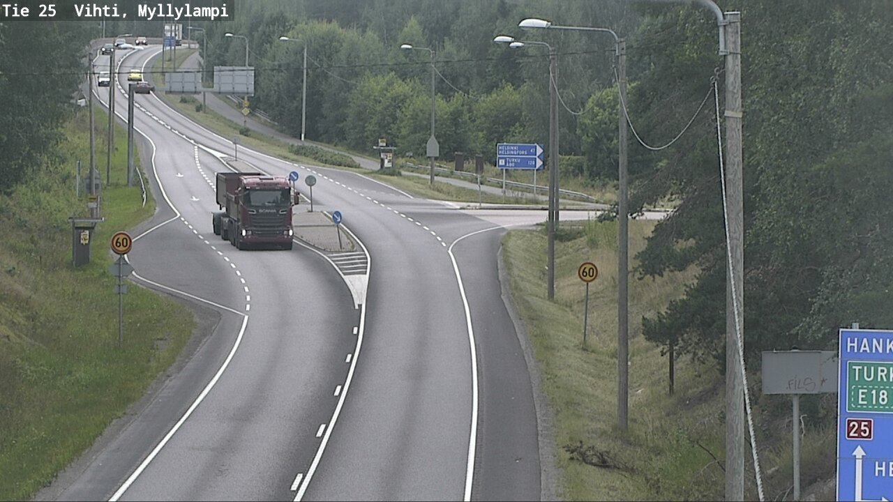 Weather Camera Image Väg 25 Lojo Myllylampi, Lohja, Uusimaa