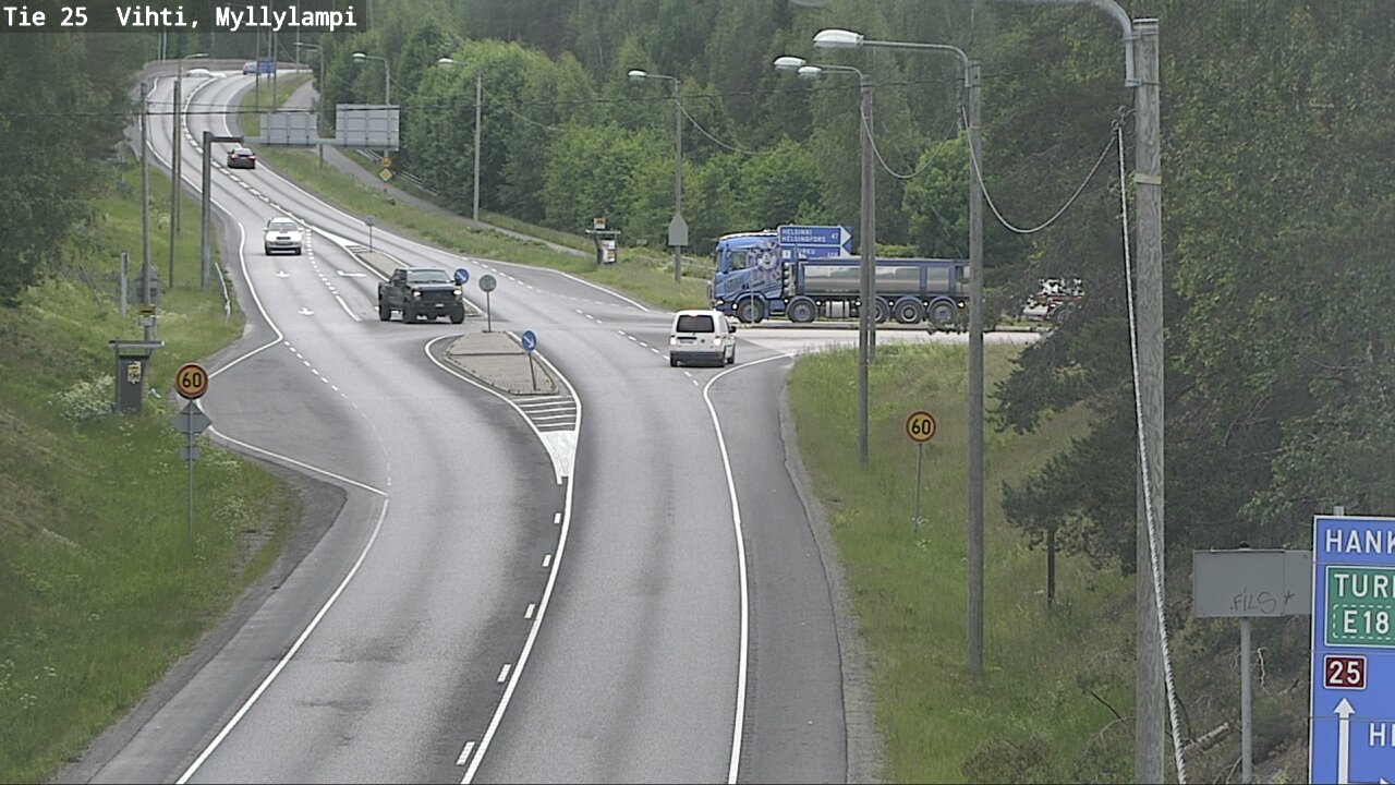 Weather Camera Image Väg 25 Lojo Myllylampi, Lohja, Uusimaa