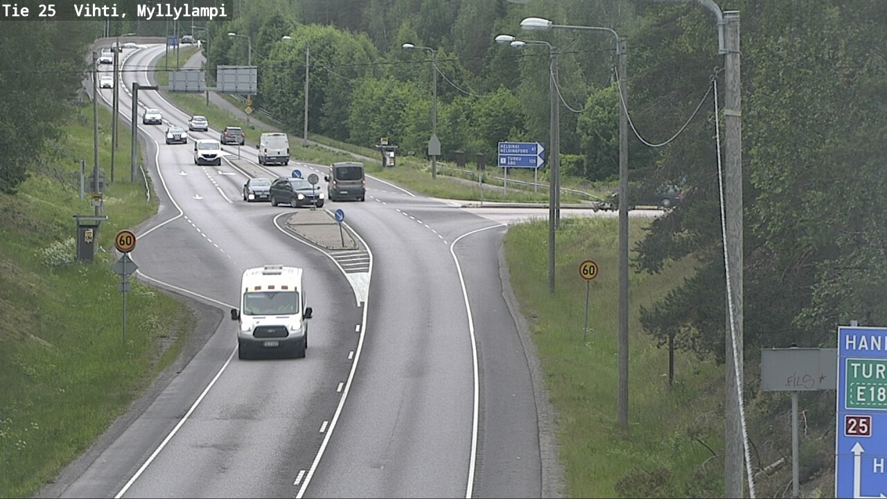 Weather Camera Image Väg 25 Lojo Myllylampi, Lohja, Uusimaa