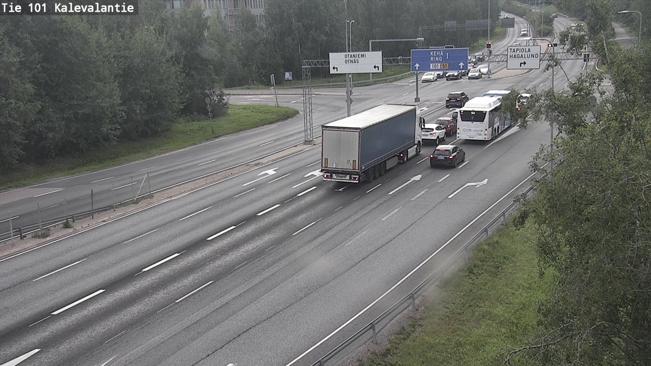 Weather Camera Image Väg 101 Kalevalantie, Espoo, Uusimaa