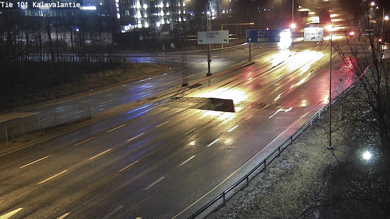 Weather Camera Image Väg 101 Kalevalantie, Espoo, Uusimaa