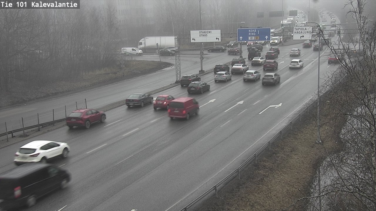 Weather Camera Image Väg 101 Kalevalantie, Espoo, Uusimaa