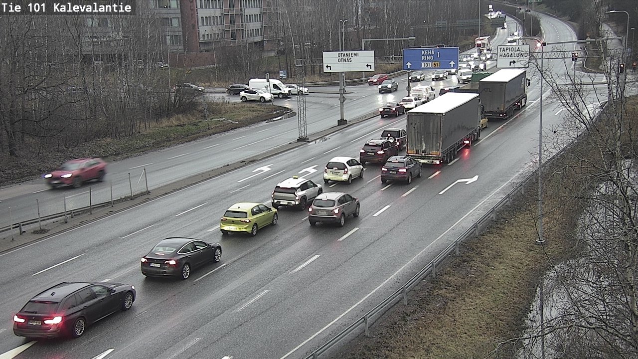 Weather Camera Image Väg 101 Kalevalantie, Espoo, Uusimaa