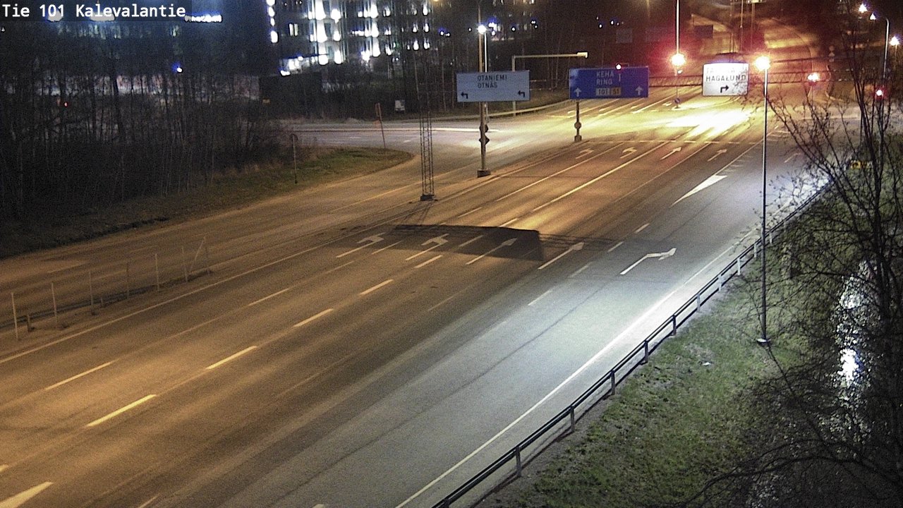 Weather Camera Image Road 101 Kalevalantie, Espoo, Uusimaa