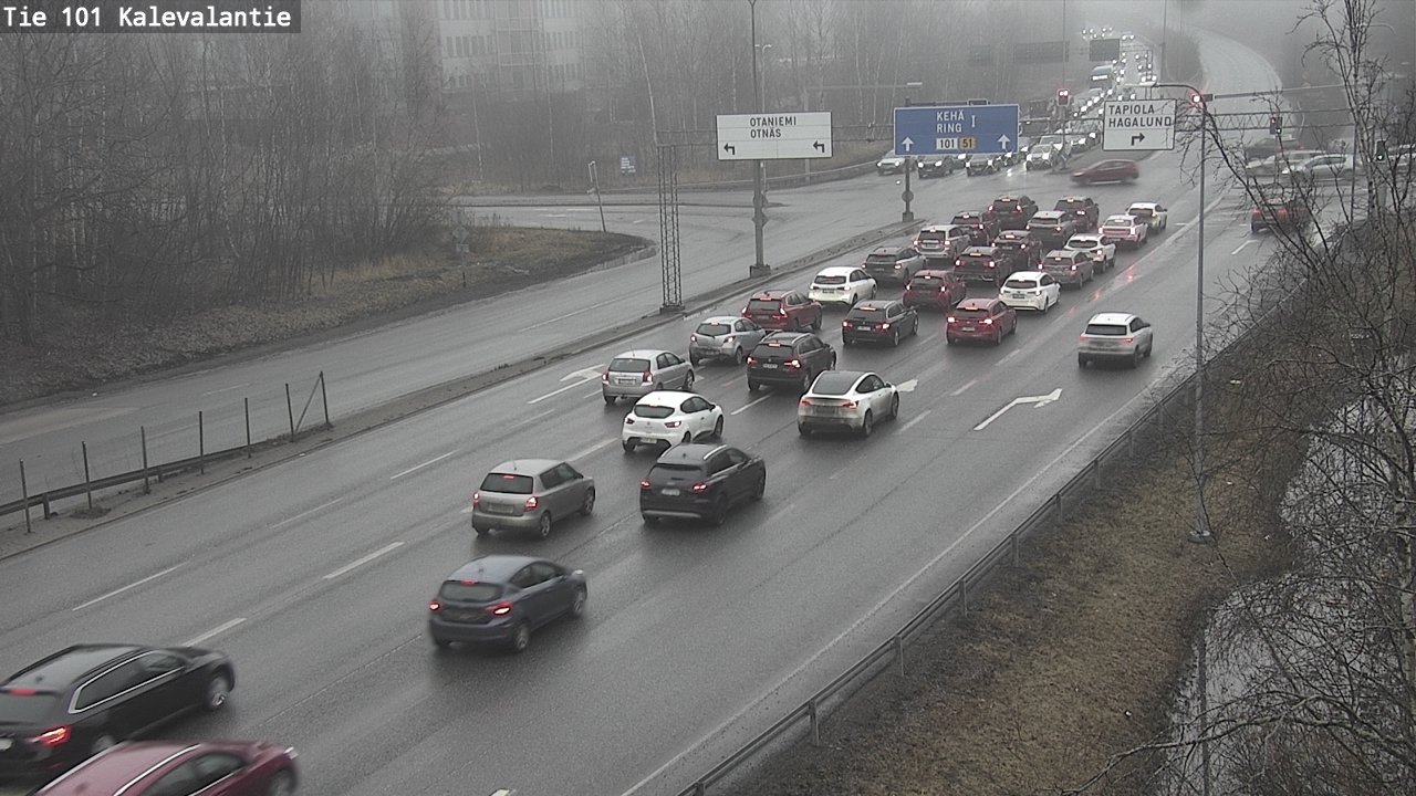 Weather Camera Image Väg 101 Kalevalantie, Espoo, Uusimaa