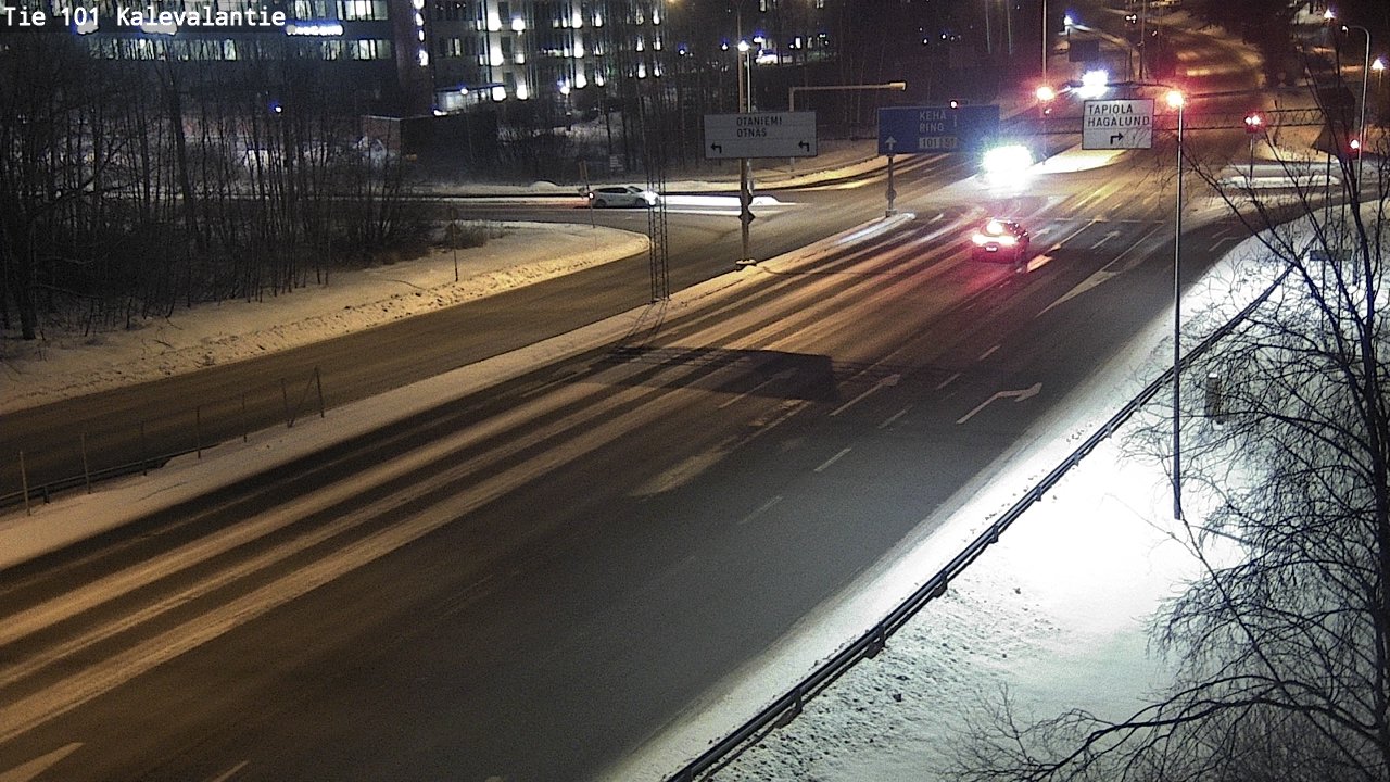 Weather Camera Image Väg 101 Kalevalantie, Espoo, Uusimaa