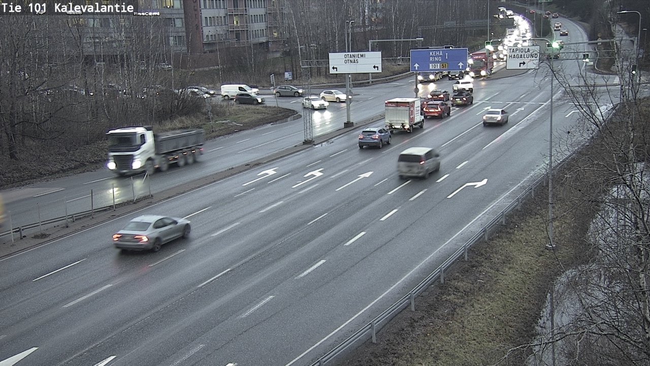 Weather Camera Image Väg 101 Kalevalantie, Espoo, Uusimaa