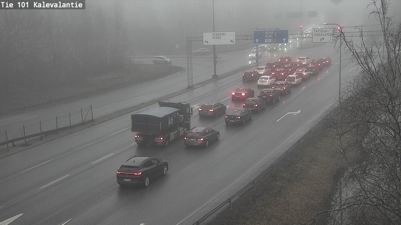 Weather Camera Image Väg 101 Kalevalantie, Espoo, Uusimaa
