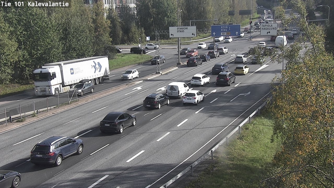 Weather Camera Image Road 101 Kalevalantie, Espoo, Uusimaa