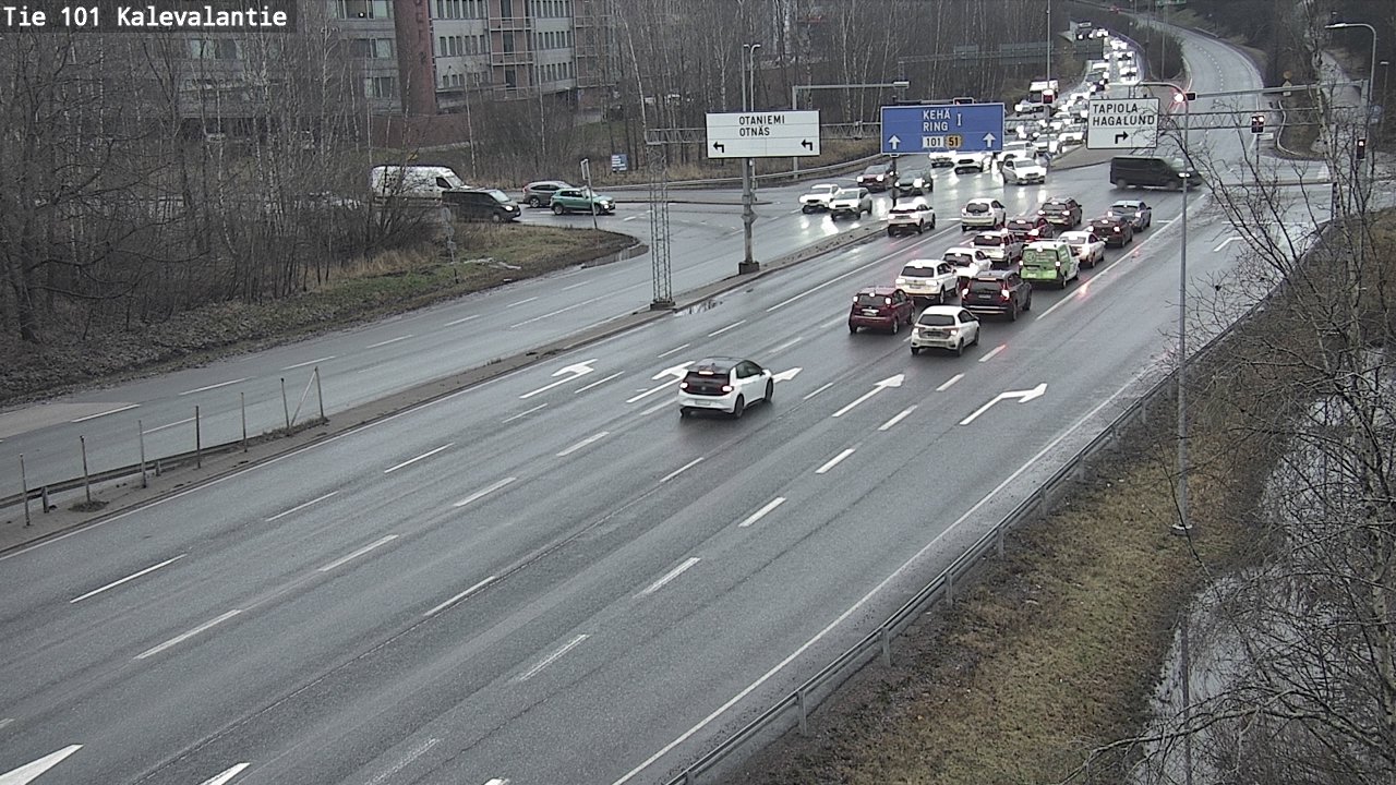 Weather Camera Image Väg 101 Kalevalantie, Espoo, Uusimaa