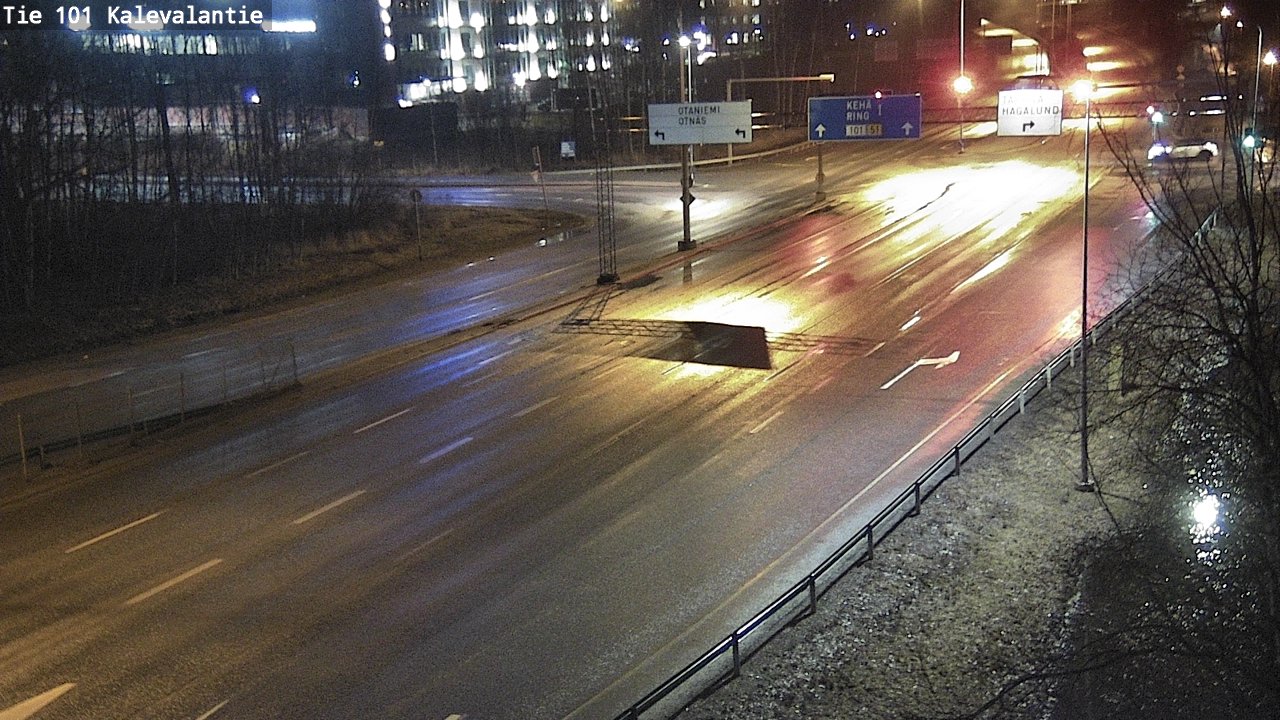 Weather Camera Image Väg 101 Kalevalantie, Espoo, Uusimaa