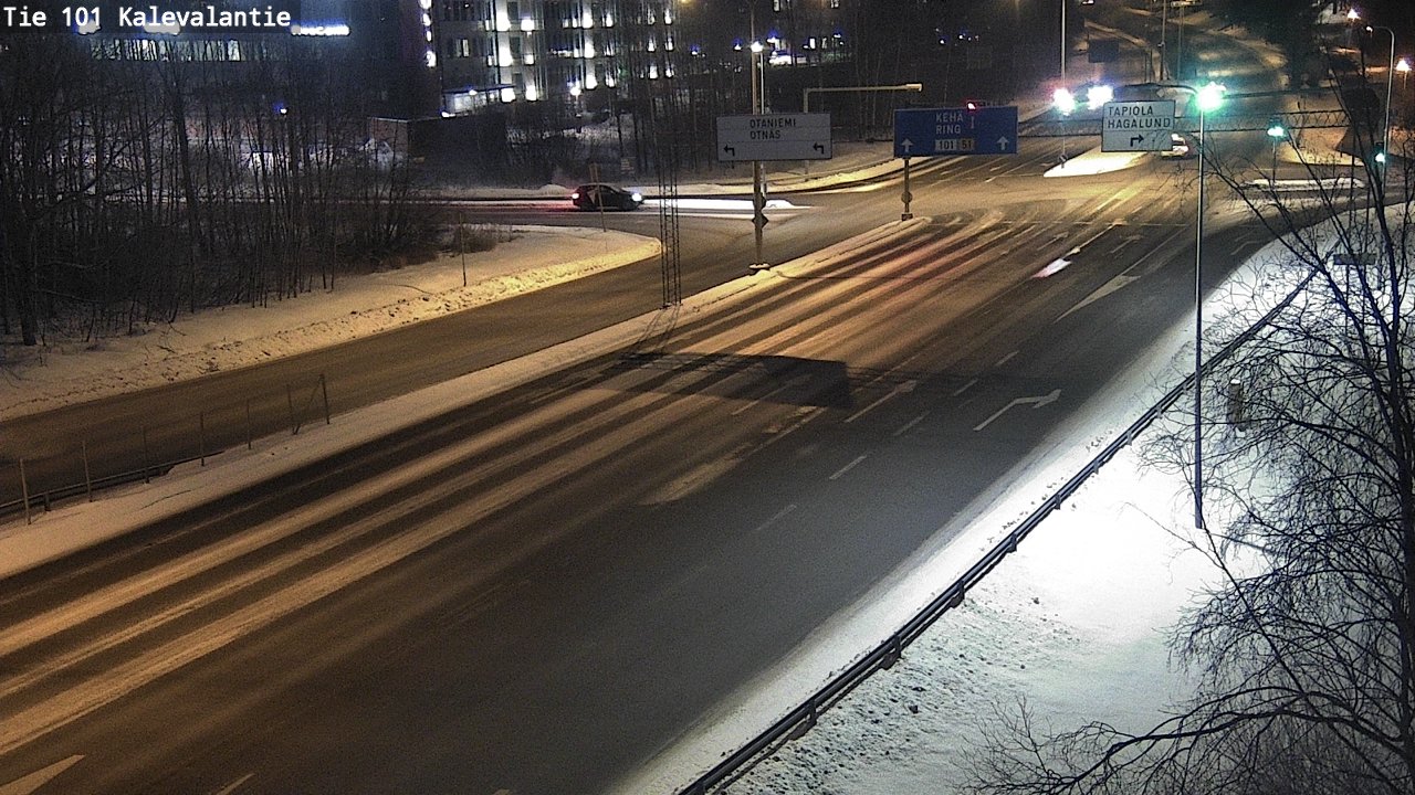 Weather Camera Image Väg 101 Kalevalantie, Espoo, Uusimaa