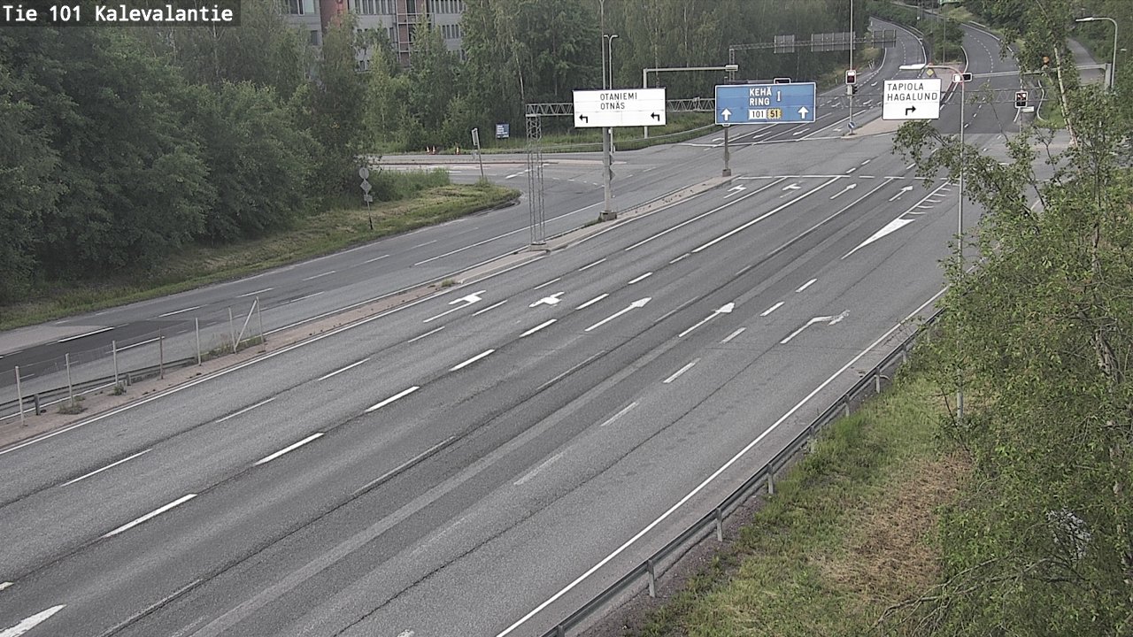 Weather Camera Image Väg 101 Kalevalantie, Espoo, Uusimaa