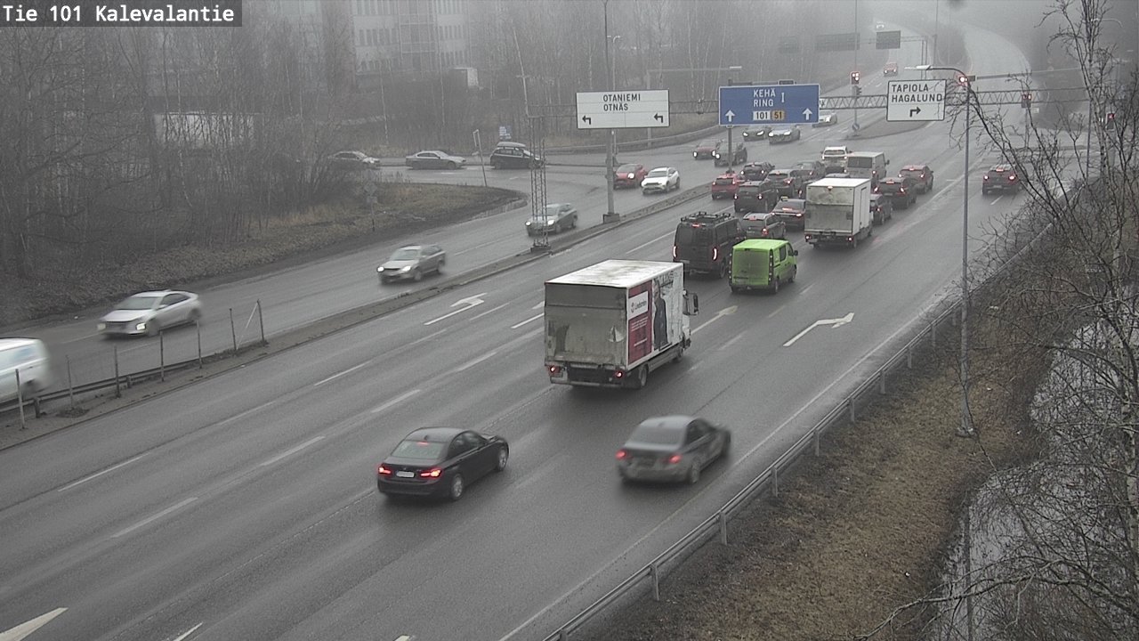Weather Camera Image Väg 101 Kalevalantie, Espoo, Uusimaa