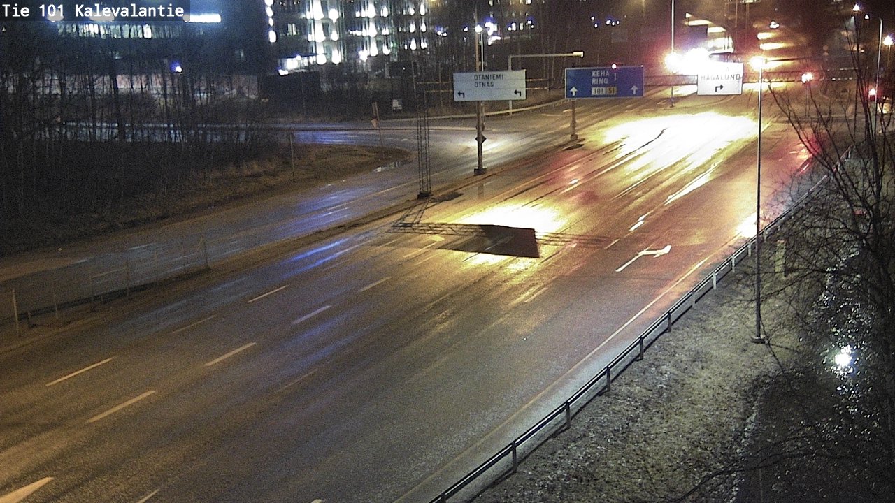 Weather Camera Image Väg 101 Kalevalantie, Espoo, Uusimaa