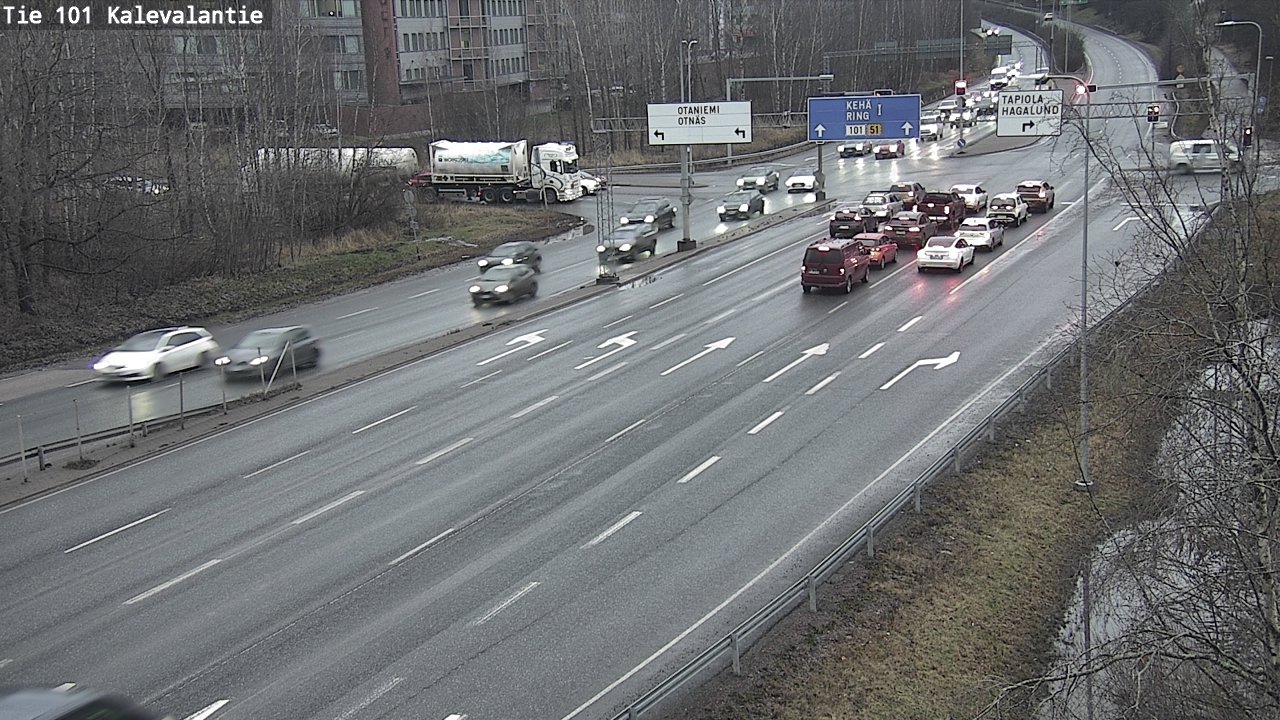 Weather Camera Image Väg 101 Kalevalantie, Espoo, Uusimaa