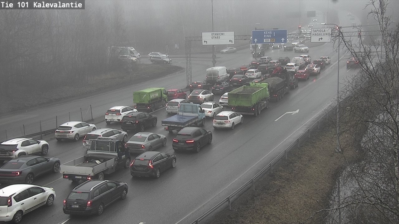 Weather Camera Image Väg 101 Kalevalantie, Espoo, Uusimaa