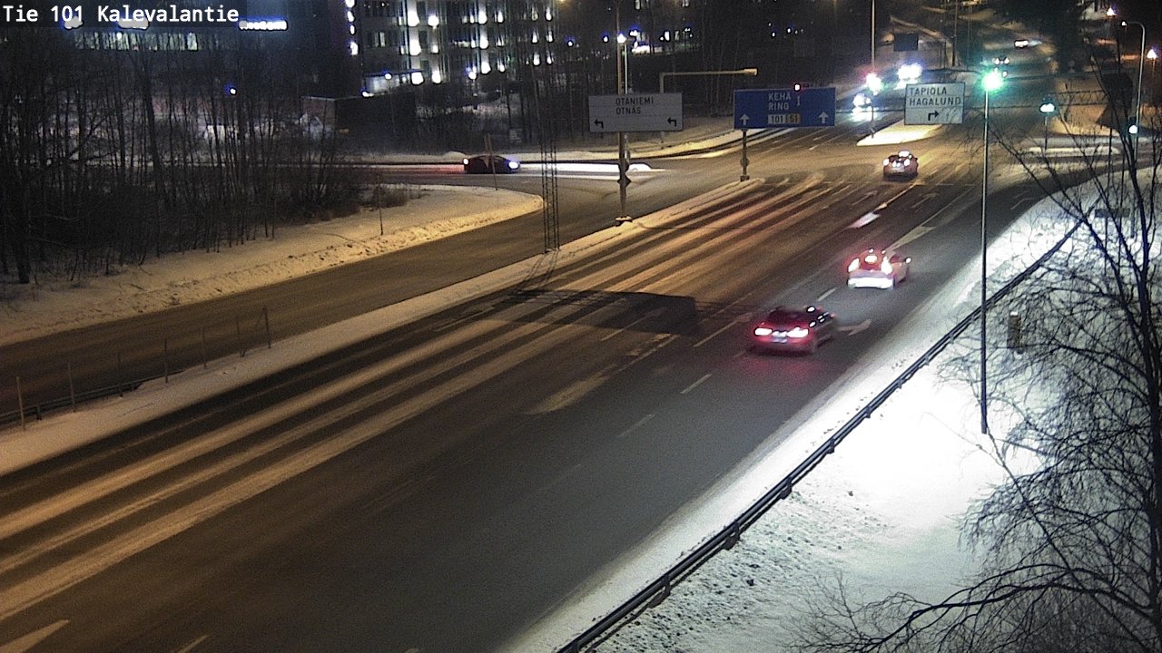Weather Camera Image Väg 101 Kalevalantie, Espoo, Uusimaa