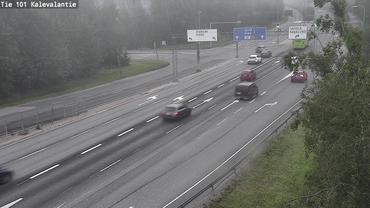 Weather Camera Image Väg 101 Kalevalantie, Espoo, Uusimaa