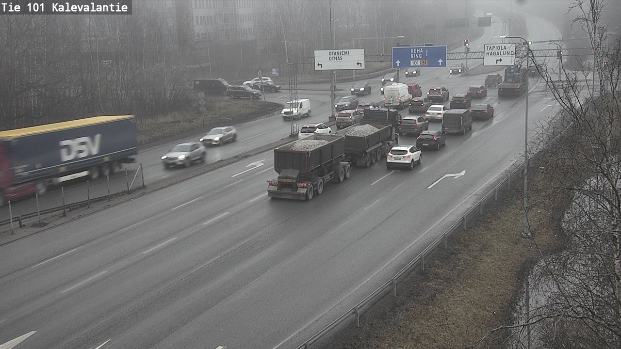 Weather Camera Image Väg 101 Kalevalantie, Espoo, Uusimaa