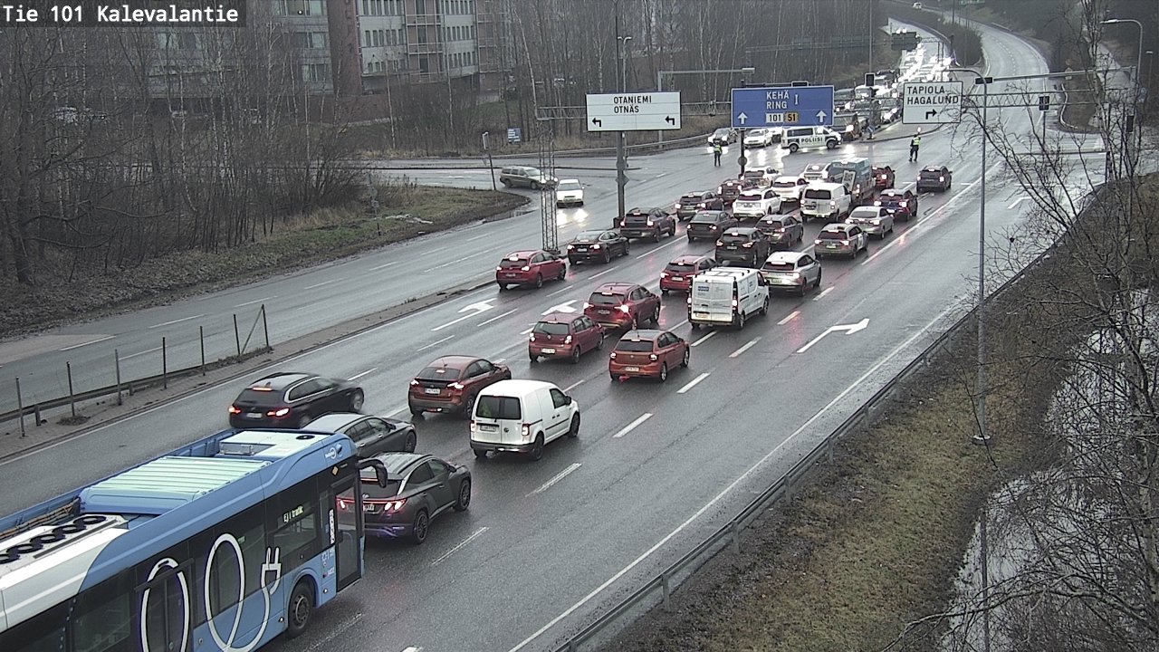 Weather Camera Image Väg 101 Kalevalantie, Espoo, Uusimaa