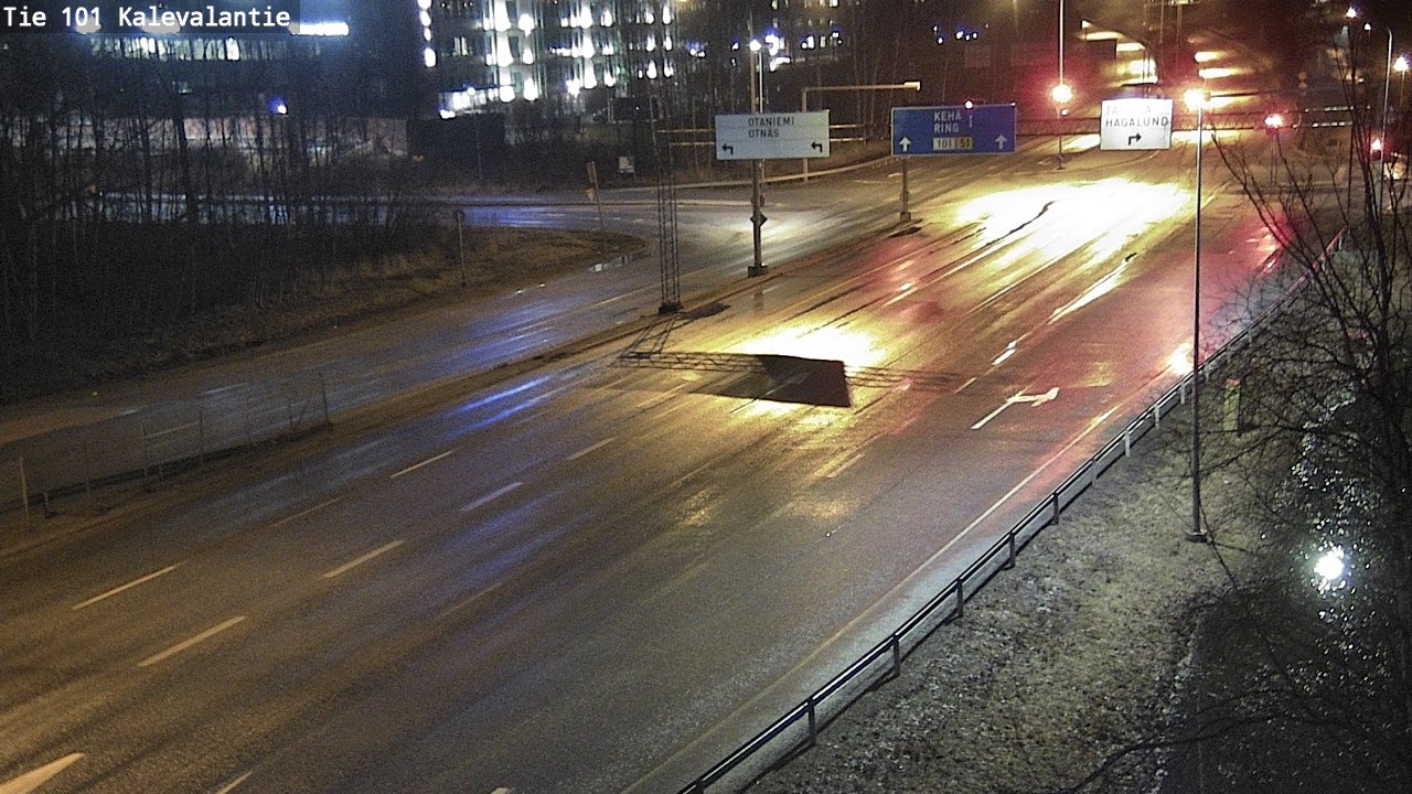 Weather Camera Image Väg 101 Kalevalantie, Espoo, Uusimaa