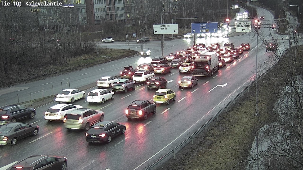Weather Camera Image Väg 101 Kalevalantie, Espoo, Uusimaa