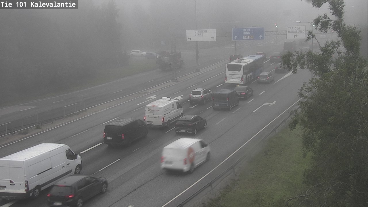 Weather Camera Image Väg 101 Kalevalantie, Espoo, Uusimaa