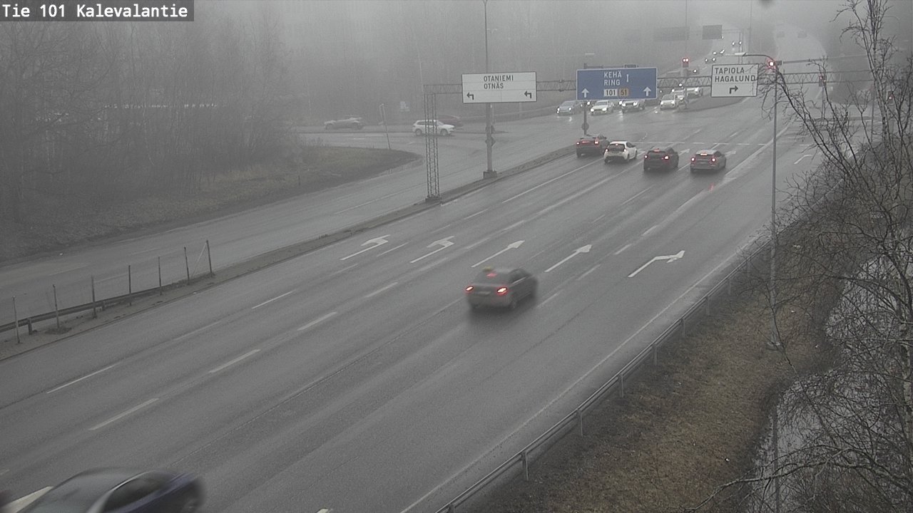 Weather Camera Image Väg 101 Kalevalantie, Espoo, Uusimaa