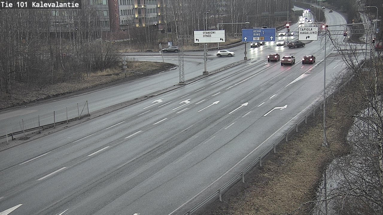 Weather Camera Image Väg 101 Kalevalantie, Espoo, Uusimaa