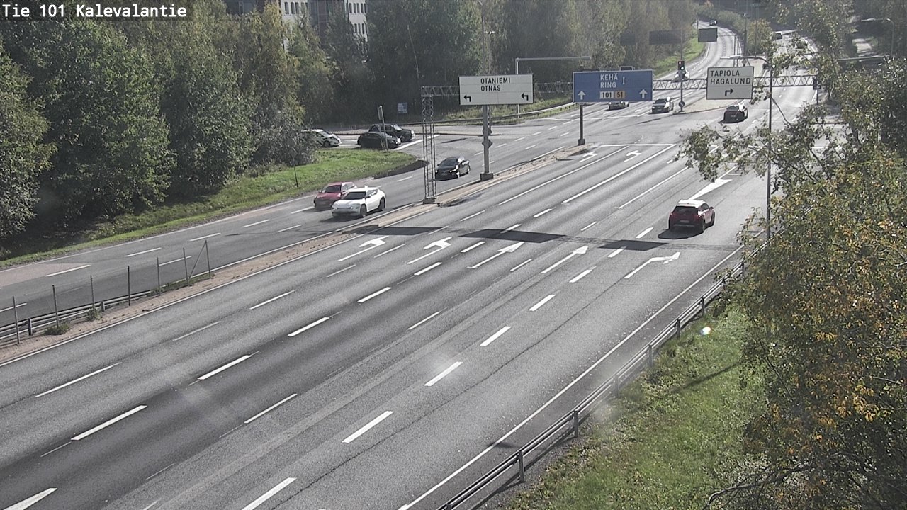 Weather Camera Image Road 101 Kalevalantie, Espoo, Uusimaa