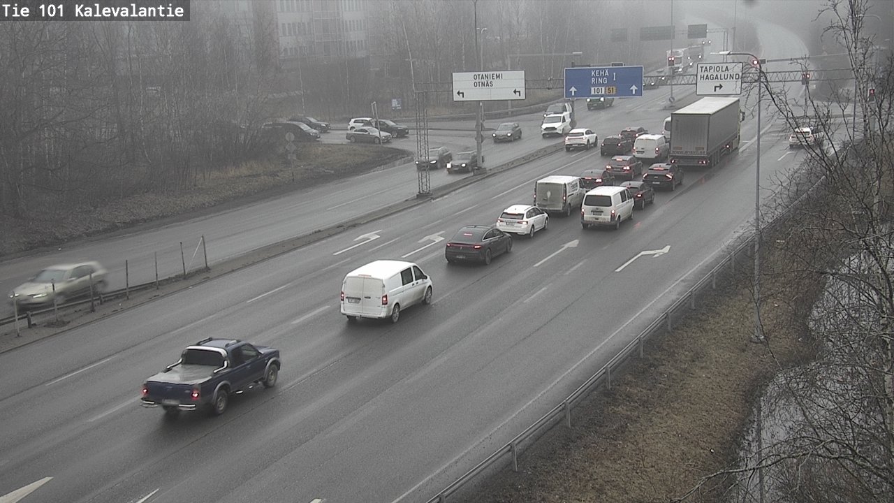 Weather Camera Image Väg 101 Kalevalantie, Espoo, Uusimaa