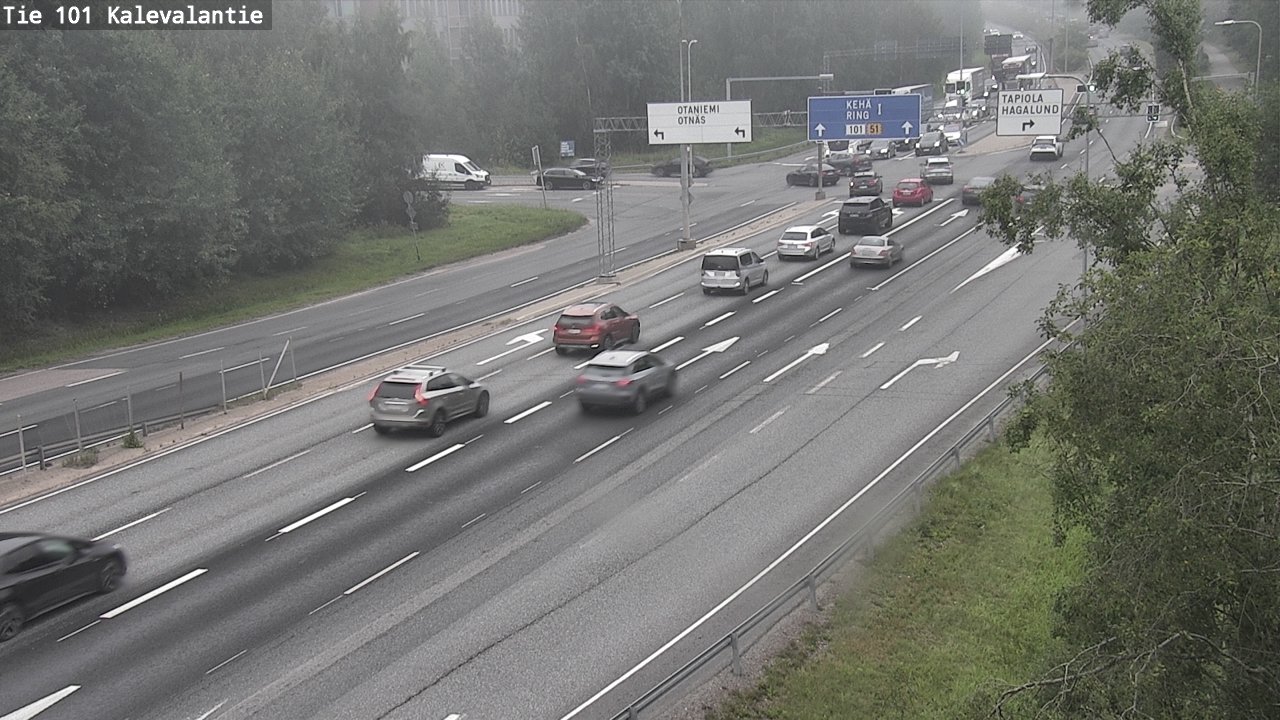 Weather Camera Image Väg 101 Kalevalantie, Espoo, Uusimaa