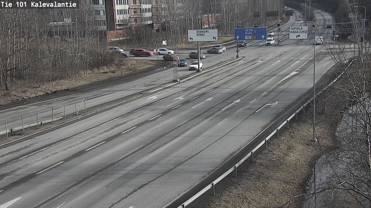 Weather Camera Image Väg 101 Kalevalantie, Espoo, Uusimaa