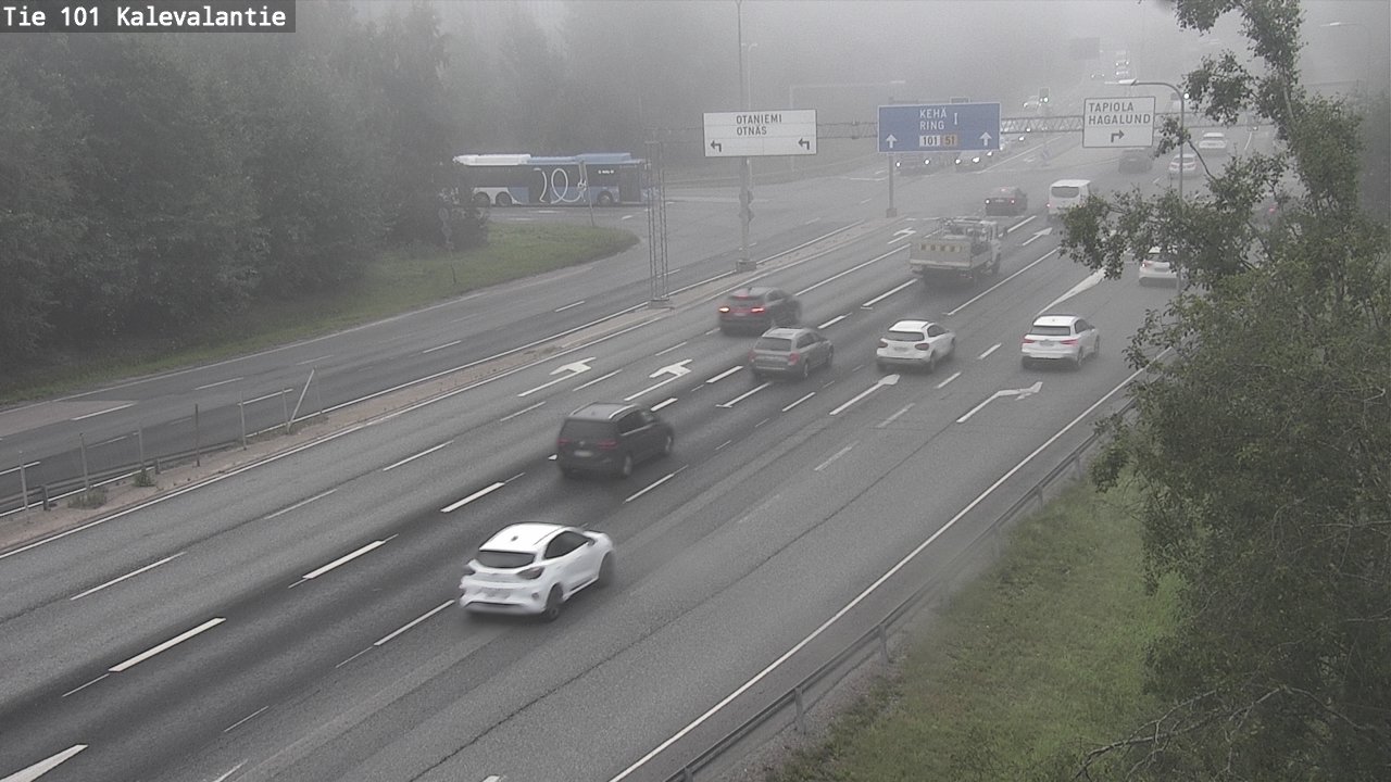 Weather Camera Image Väg 101 Kalevalantie, Espoo, Uusimaa