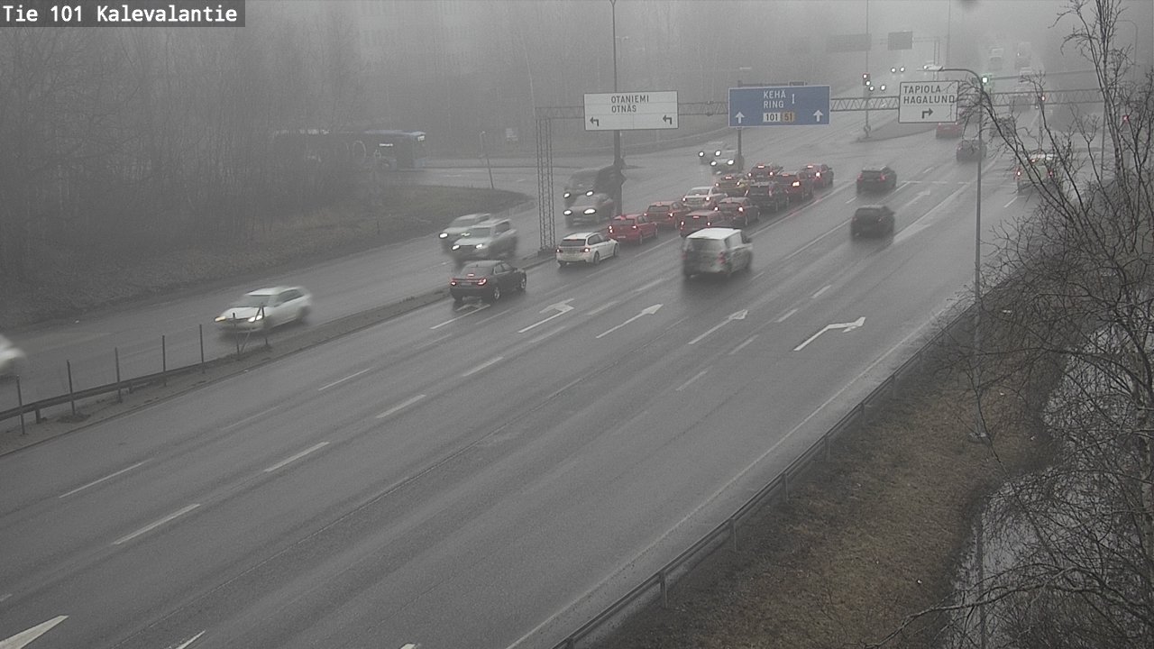 Weather Camera Image Väg 101 Kalevalantie, Espoo, Uusimaa