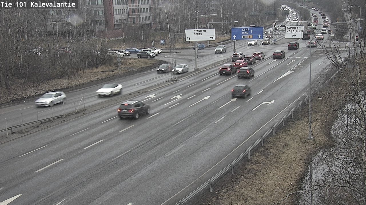 Weather Camera Image Väg 101 Kalevalantie, Espoo, Uusimaa