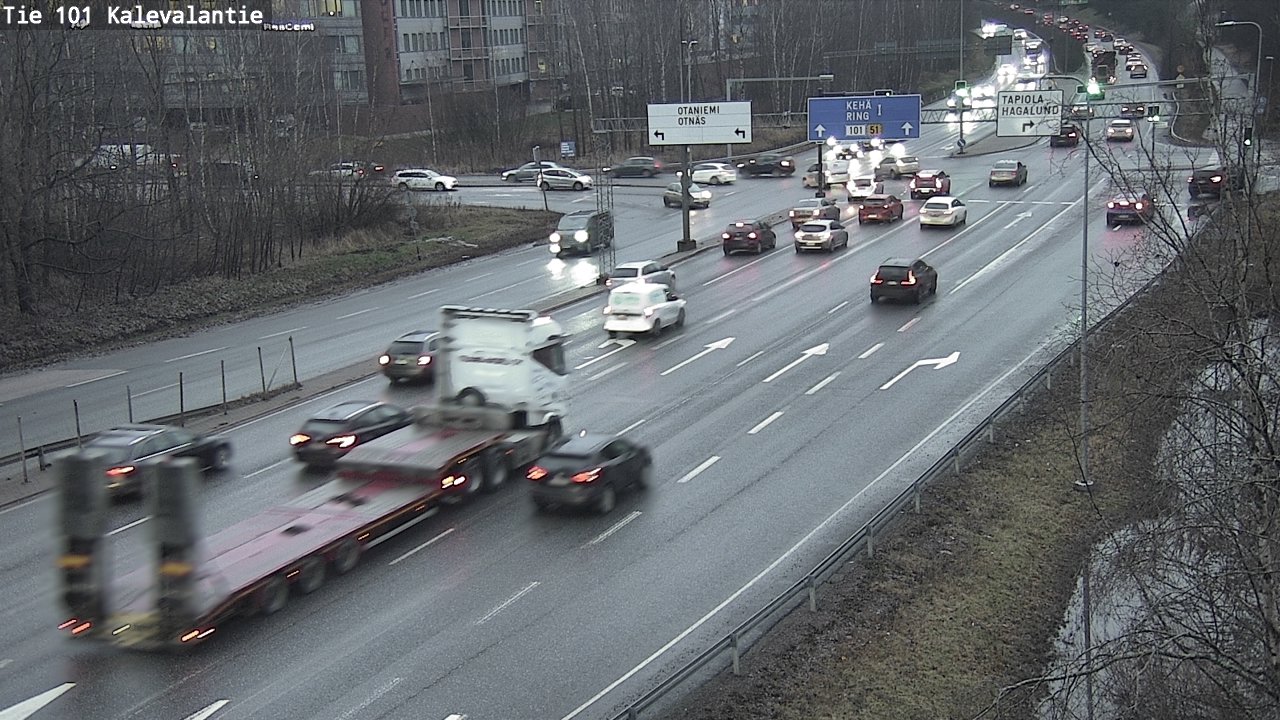 Weather Camera Image Väg 101 Kalevalantie, Espoo, Uusimaa