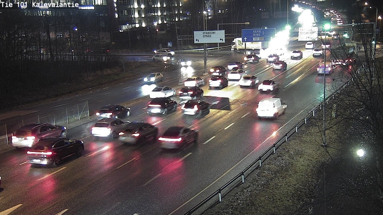 Weather Camera Image Väg 101 Kalevalantie, Espoo, Uusimaa