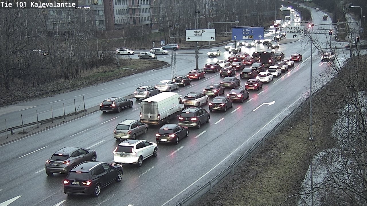 Weather Camera Image Väg 101 Kalevalantie, Espoo, Uusimaa