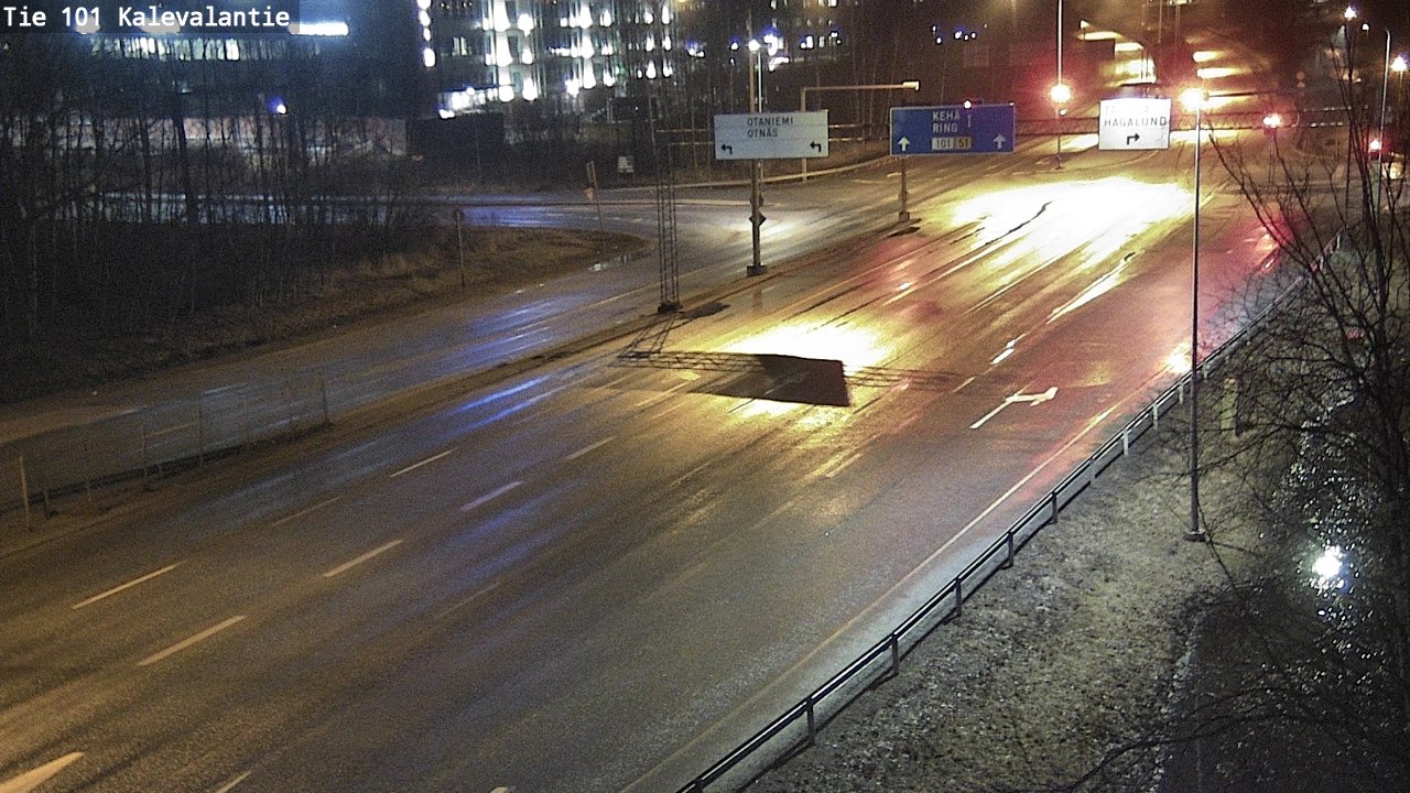 Weather Camera Image Väg 101 Kalevalantie, Espoo, Uusimaa