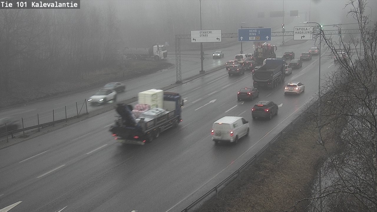 Weather Camera Image Väg 101 Kalevalantie, Espoo, Uusimaa