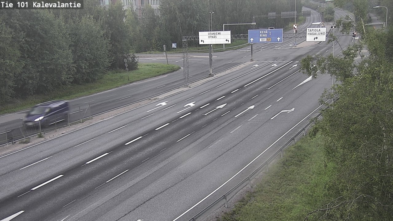 Weather Camera Image Väg 101 Kalevalantie, Espoo, Uusimaa