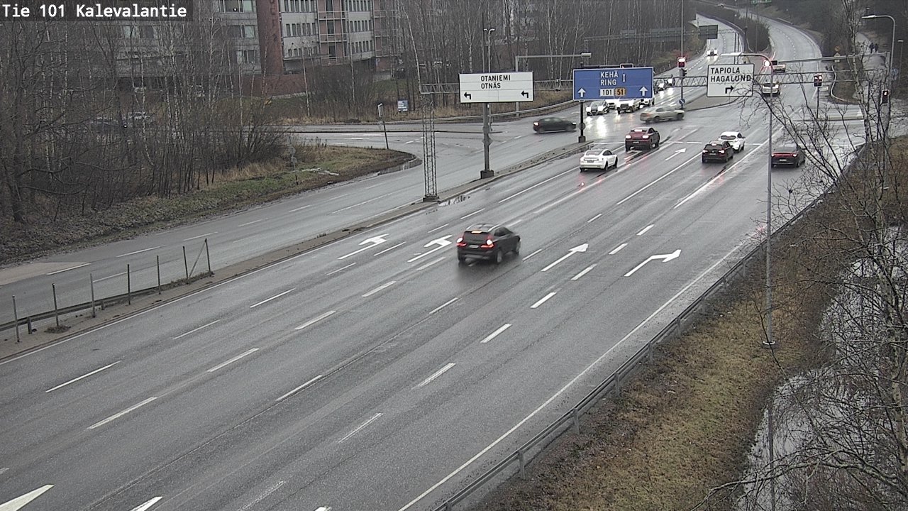 Weather Camera Image Väg 101 Kalevalantie, Espoo, Uusimaa
